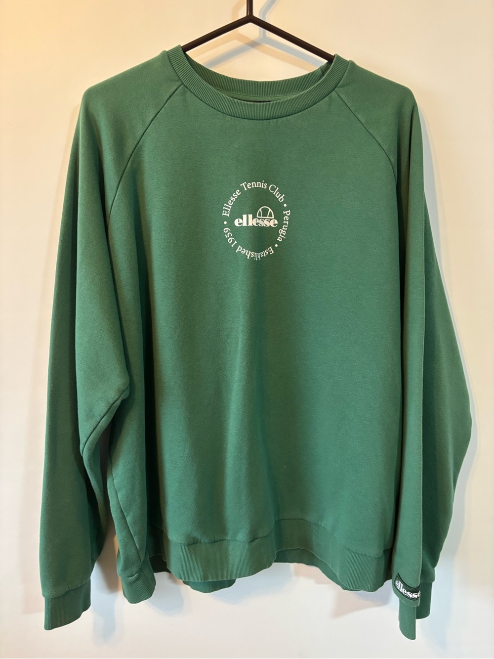 Ellesse Green Crewneck Sweatshirt with White Logo